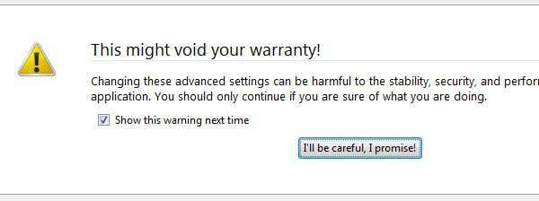 void warranty firefox