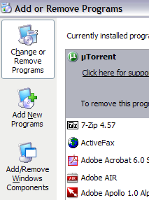 add remove programs