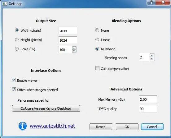 autostitch settings