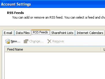 outlook rss feeds