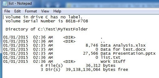 How to Print a List of Files in a Windows Directory - 59
