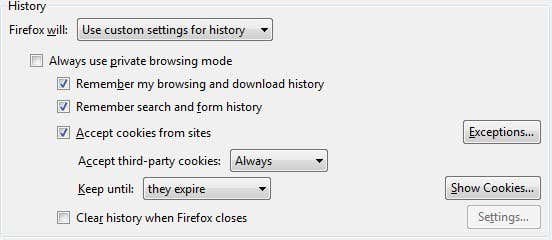 firefox custom settings