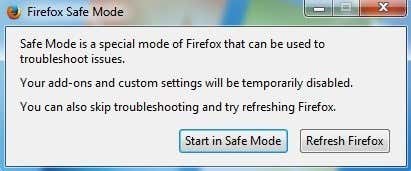 safe mode firefox