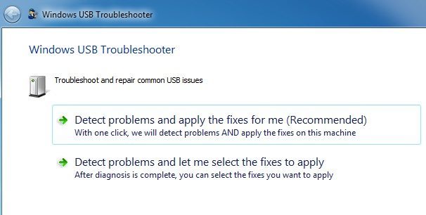 windows usb troubleshooter