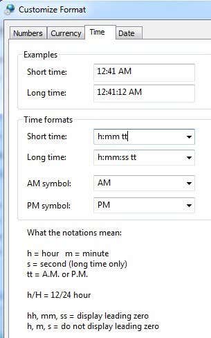customize time format