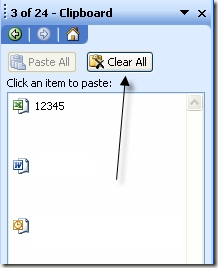 clear all office clipboard