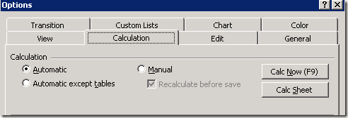 excel automatic calculation