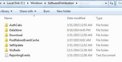 software distribution folder