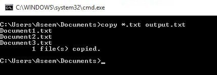 copy merge text files