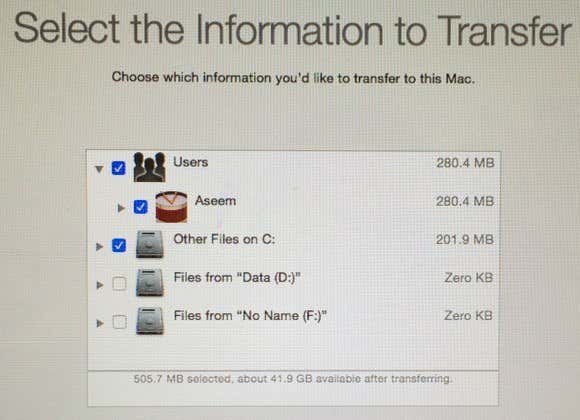 select data transfer