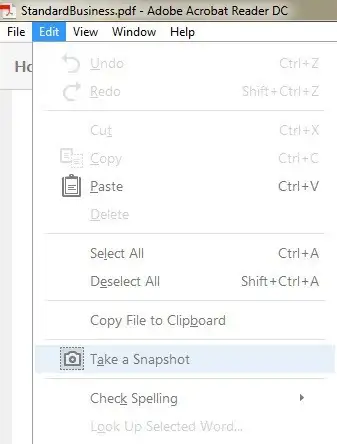 adobe reader take snapshot