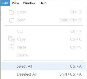edit select all