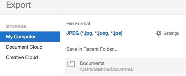 export images pdf