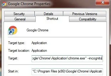 chrome target parameter