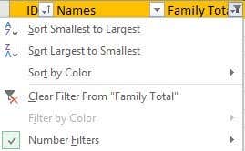 clear filter excel