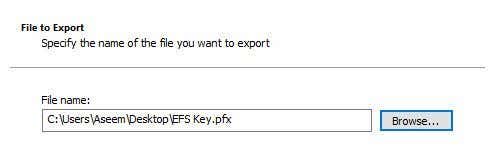efs key export