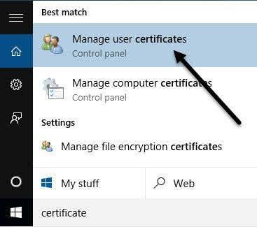 manage user certificates
