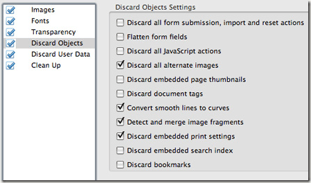 discard objects pdf optimizer