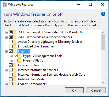 enable hyper v