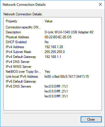 network details