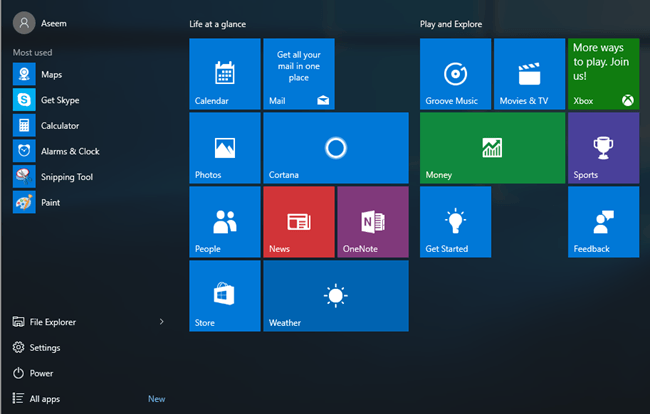change icons windows 10 start menu