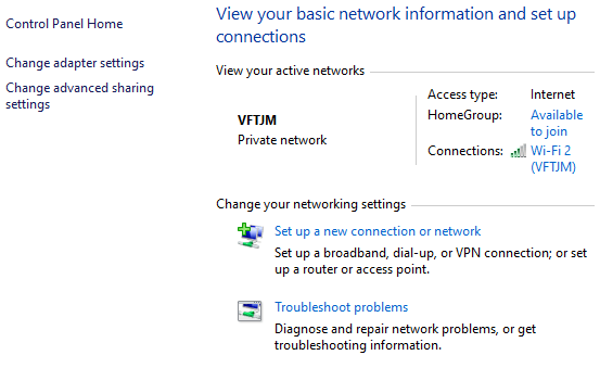 windows 10 network settings