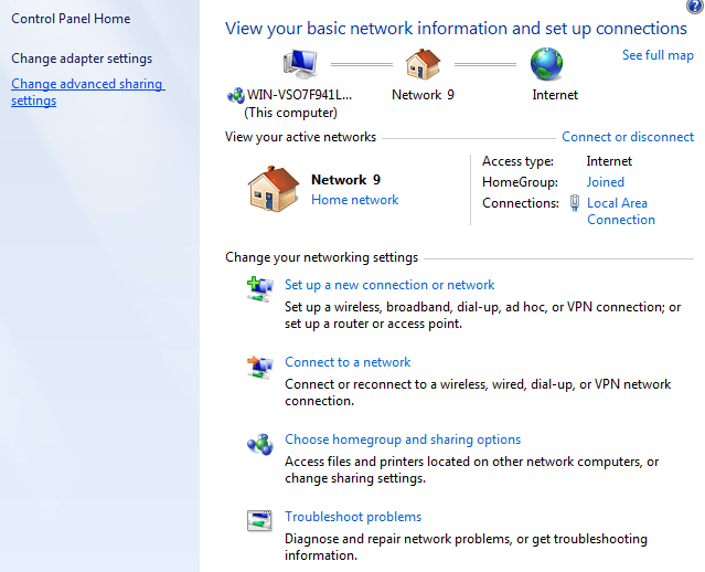 windows 7 network settings