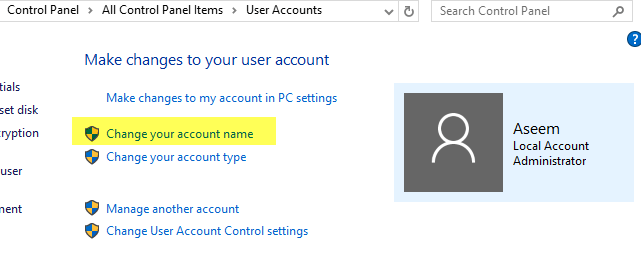 what is my windows username windows 10