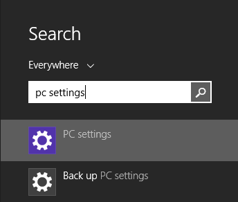 windows 8 pc settings
