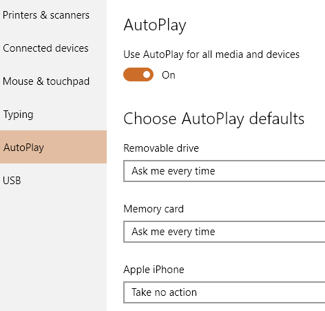 autoplay windows 10