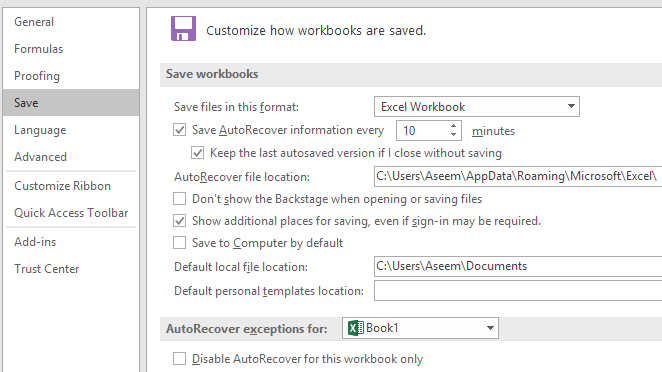 excel secure temp folder