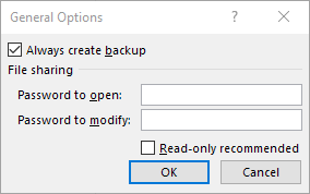 general save options