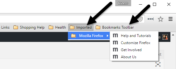 Transfer Bookmarks from Firefox to Chrome - 19