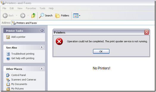 Fix The Printer Spooler Service Terminated Unexpectedly