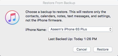 restore from backup