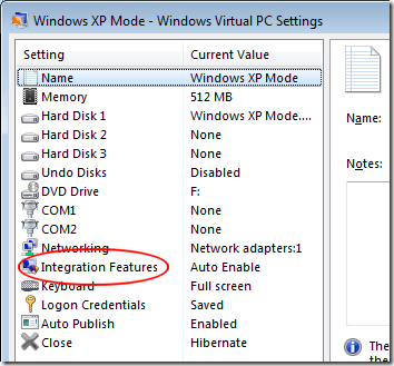 haga Clic en XP Mode Características de Integración