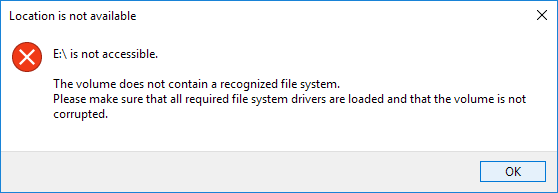 drive not recognized