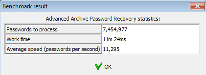 password recovery benchmark