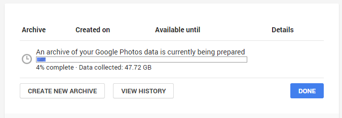 creating archive