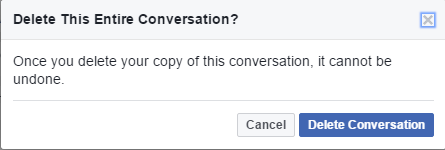 удалить разговор на фейсбуке