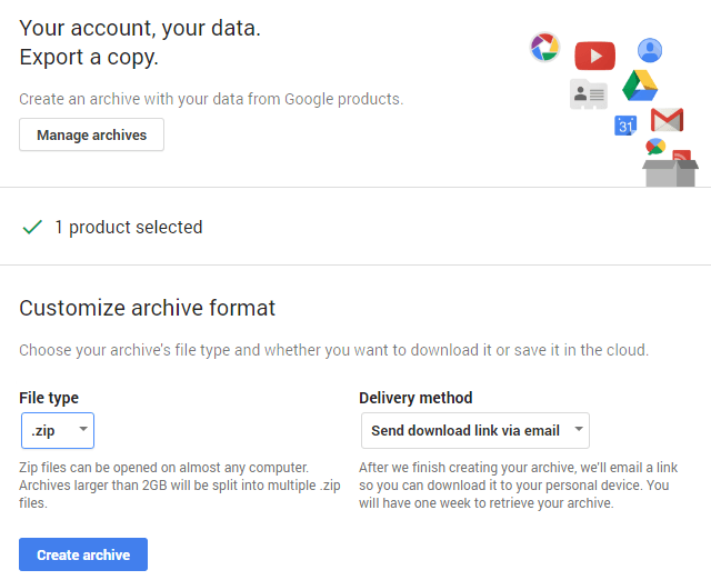 download archive format