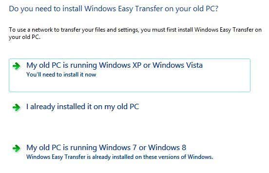 windows 7 de transferencia