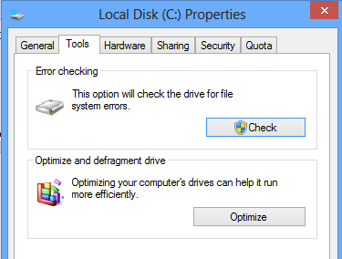 how to run a disk check on main disk