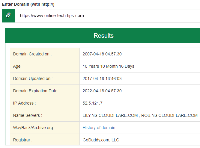 Check The Age Of A Website