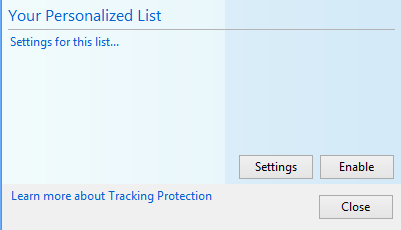 enable tracking protection