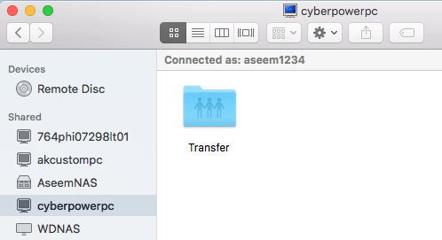 Add shared folder mac