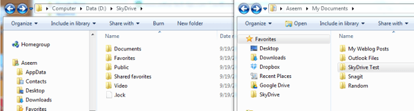 Skydrive folders