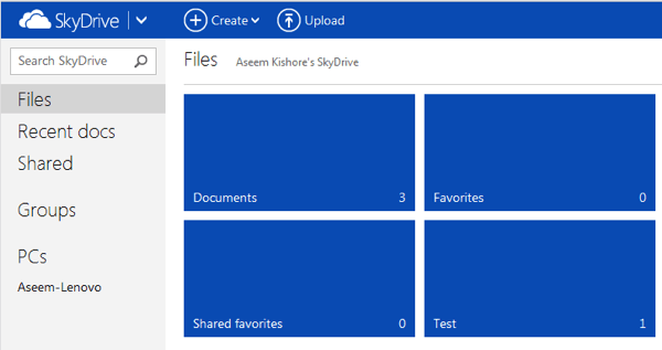 Skydrive synced folder