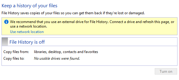 activar el historial de archivos