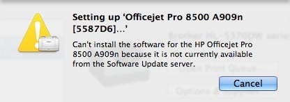 Fix “Cannot Install the for Printer” on OS X